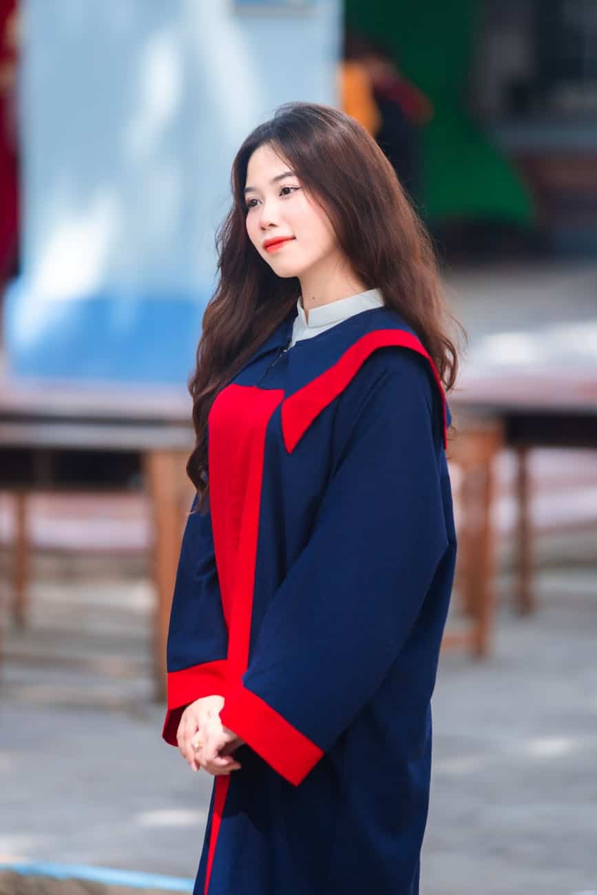 woman in graduation gown